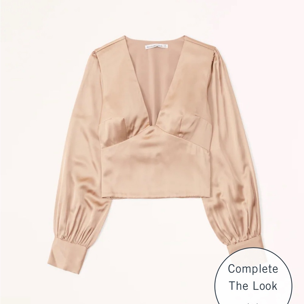 A&F Long Sleeve Satin Puff Sleeve size XS